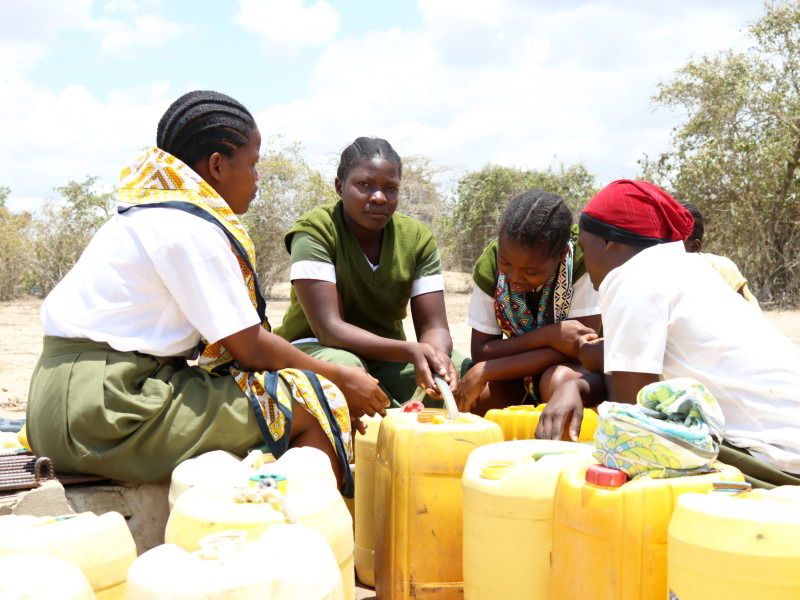 “School learning has greatly reduced due to girls dropping out of school to look for money and feed their families,” says Jenitor. She is the only one of six sisters still going to school.