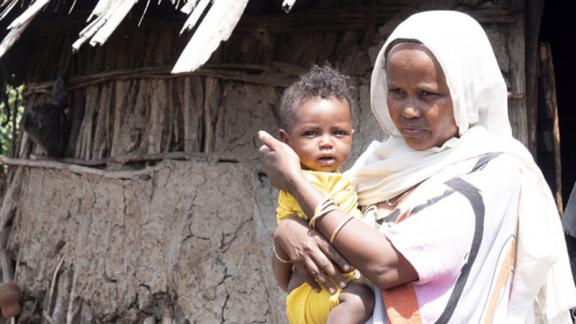 Chali and her eight-month-old granddaughter