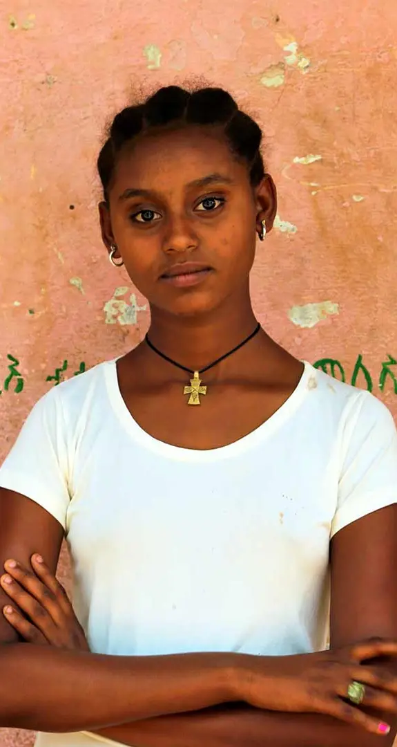 Worke, 14, lives in a displacement camp in Ethiopia