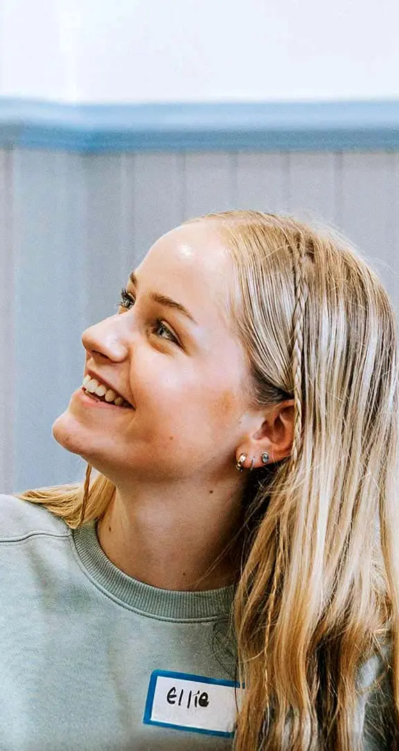 Ellie, 18, at the Period Proud pilot workshop.