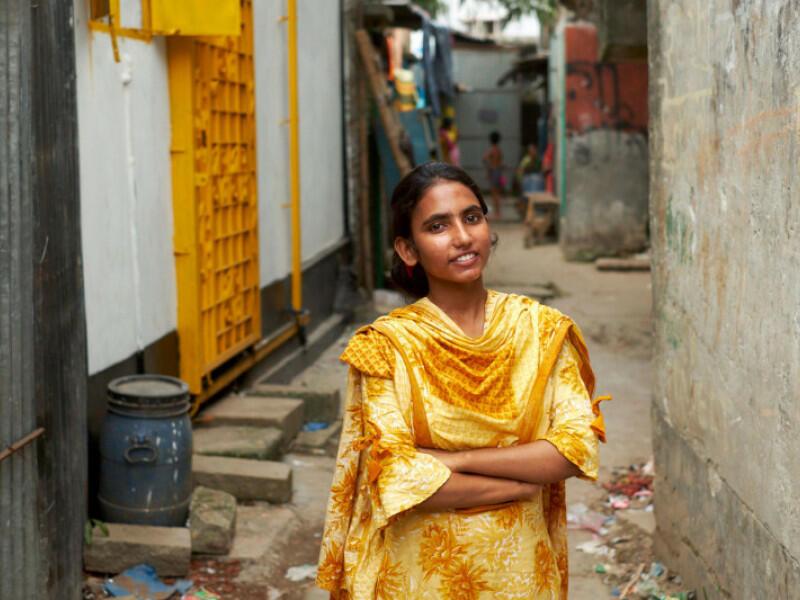 Around 3,000 people live in Sohagi’s neighbourhood in Dhaka, Bangladesh, which is surrounded by a man-made, polluted lake.