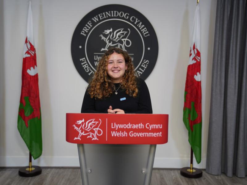 Jaime as First Minister of Wales for the day 