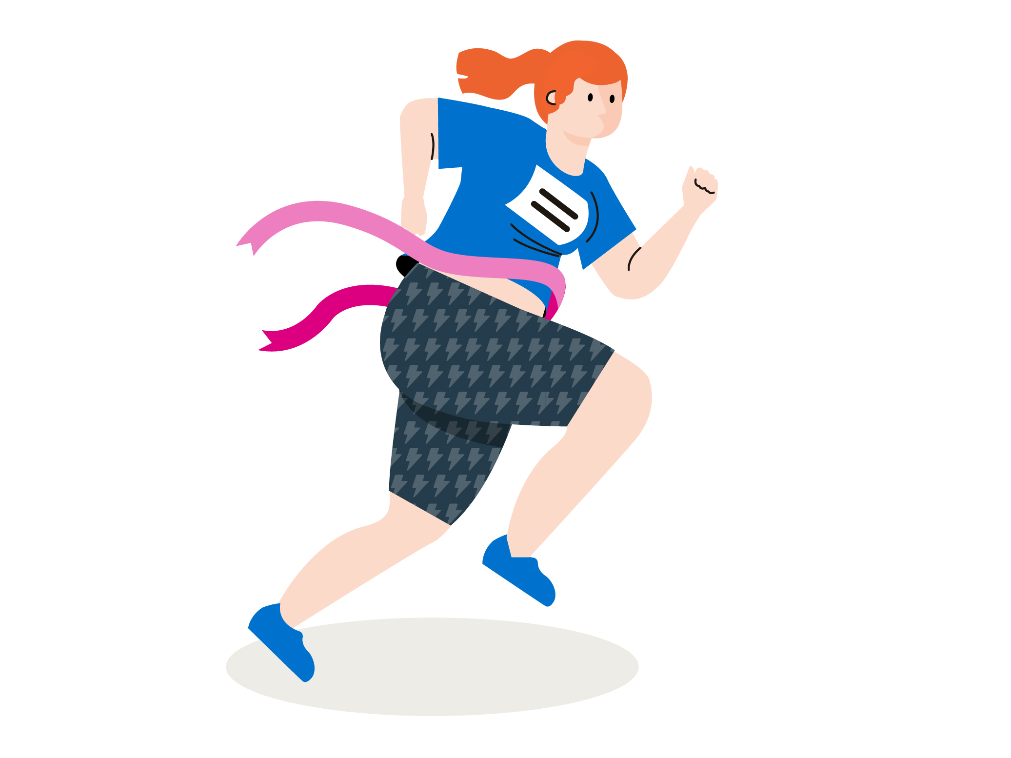 Marathon runner fundraising illustration